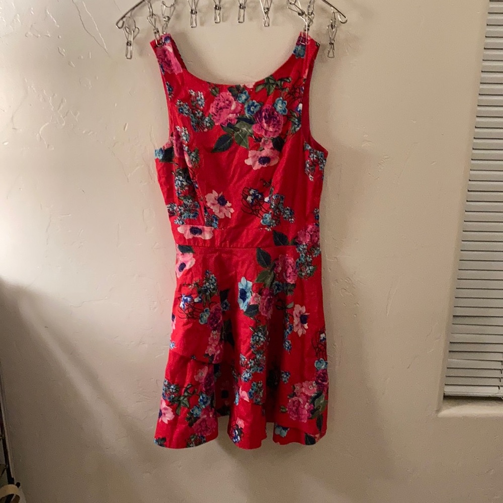 Speechless Pink Floral Ruffle Dress
